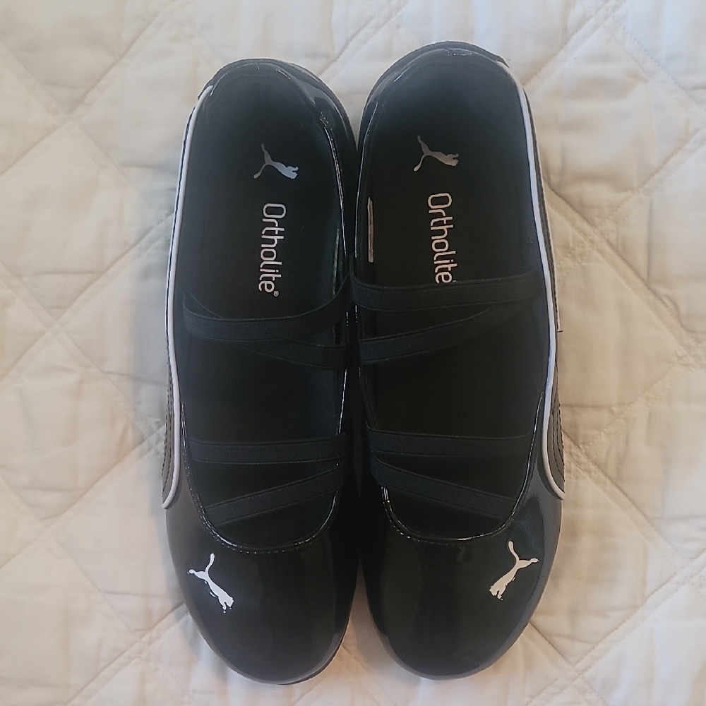 Puma Black Kids Sneakers with White Logo